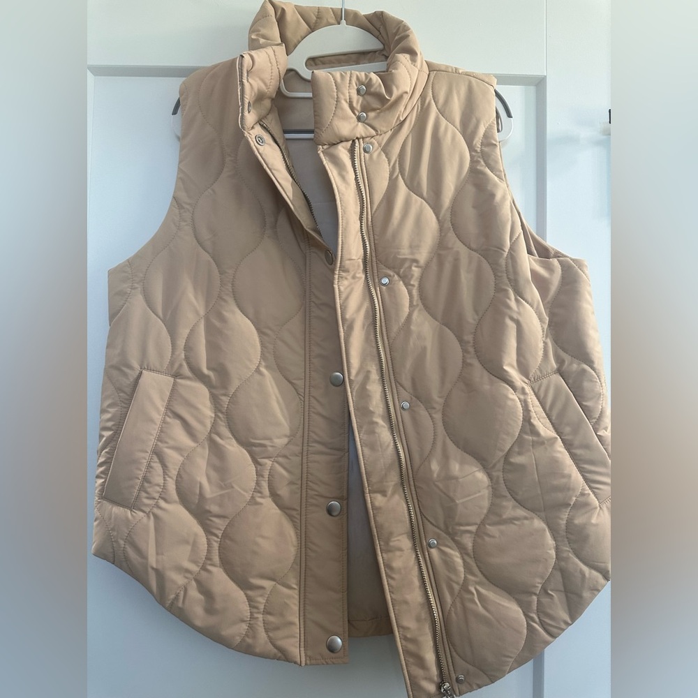Tan Quilted Puffer Vest